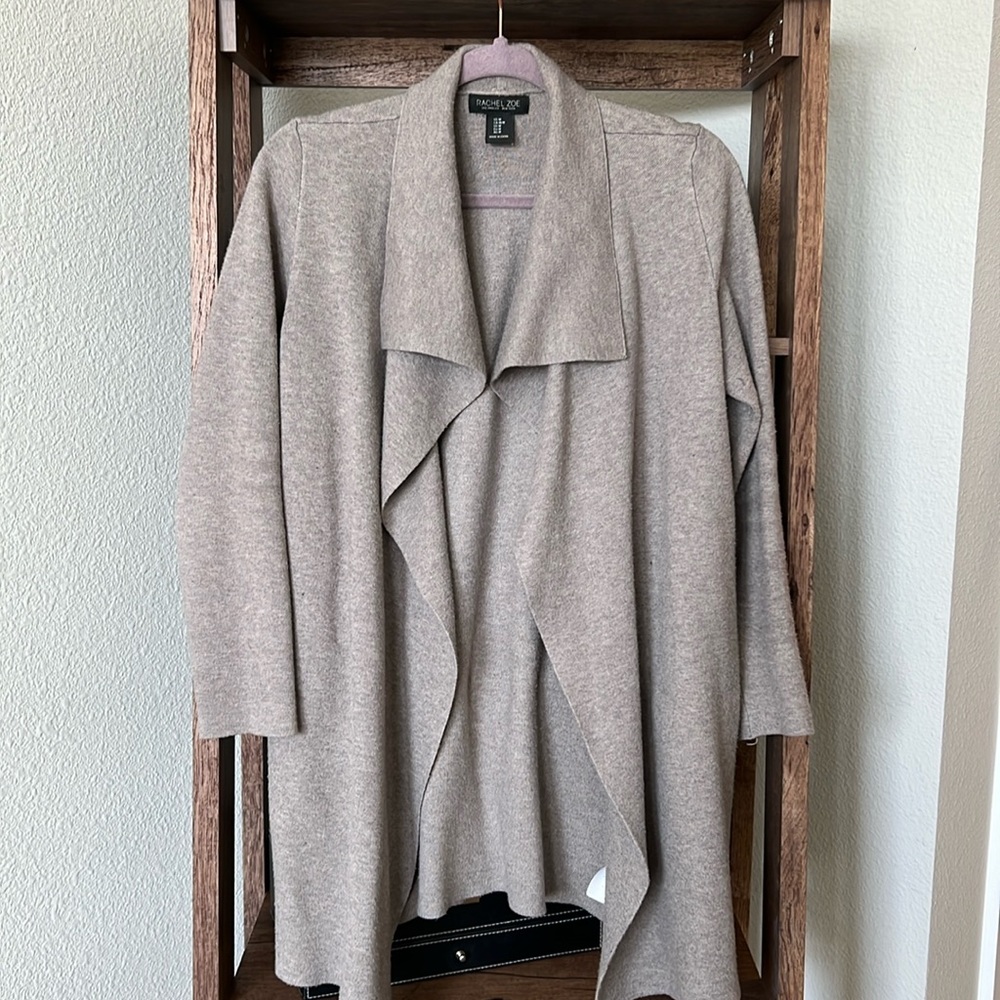 Dark beige long cardigan